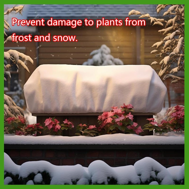 DINGBAI Plant Cover Freeze Protection, Winter Plant Covers, Plant Frost Cover, Tree Plant Freeze Protection Covers, Planter Plant Winter Frost Blanket with Zip Drawstring,4 Pack (59x17.7x15.7INCH) - Image 4